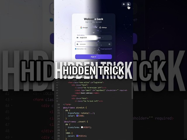 Code Effect #8 --- Wait… This Login UI Has a Secret! 😳🔥 Watch Till the End! #shorts #shortvideo
