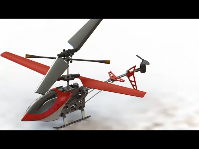 SolidWorks Tutorial # 362:  RC Helicopter  3D modelling complete video (Project 1)