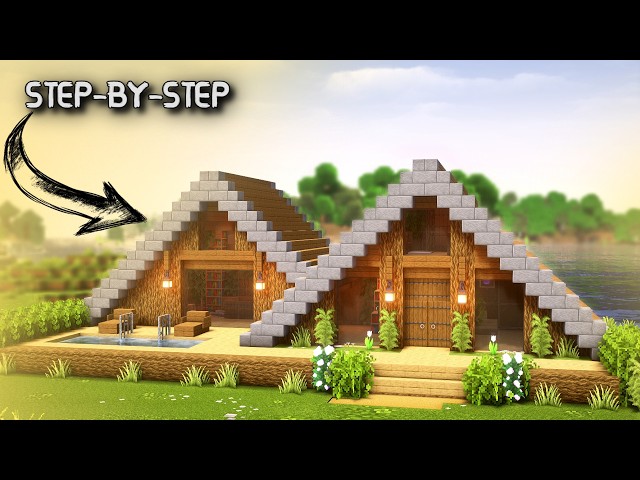 Minecraft A-Frame House Tutorial - Survival Friendly!