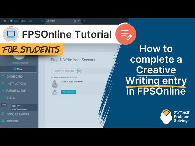 How to complete a Creative Writing entry in FPSOnline