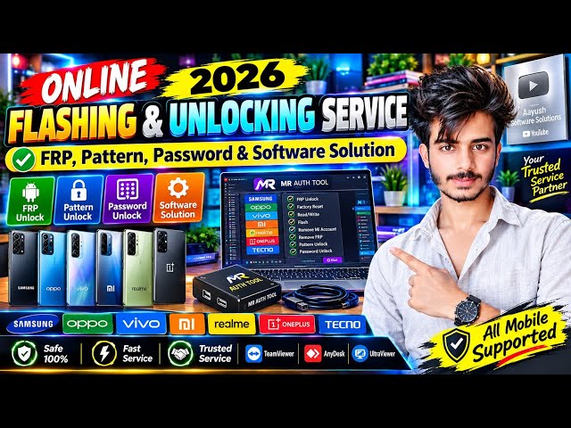 ONLINE FLASHING & UNLOCKING SERVICE 2026 | FRP, Pattern, Password & Software Solution GSM Tools Rent