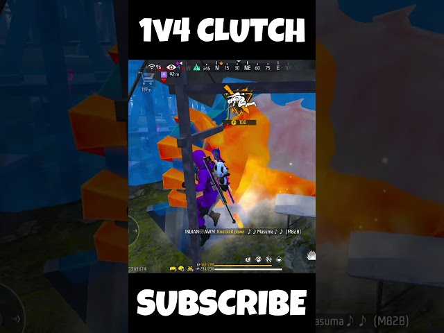 Indian Fastest AWM player 1vs4 Clutch😱 #dpi #b2ksolovssquad #freefire #shorts