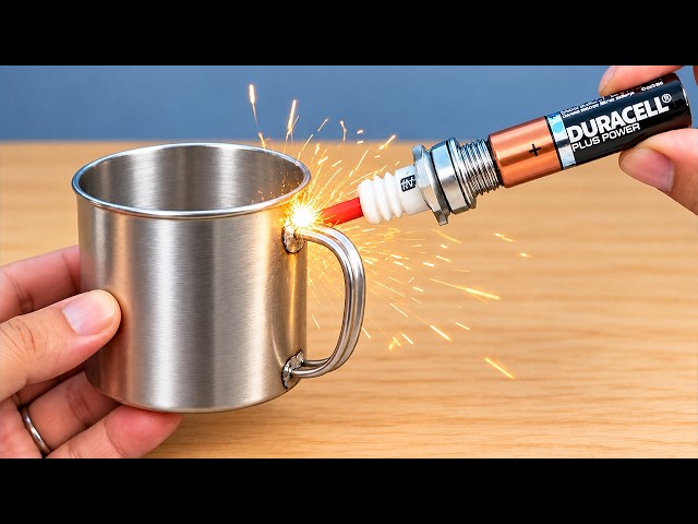 Make a Mini Soldering Iron from a Spark Plug and AA Battery! A Simple DIY Trick