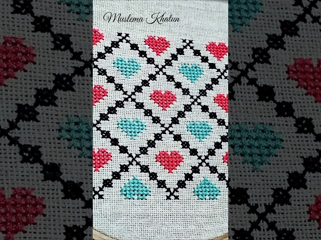 Beautiful Embroidery Design 💖#embroidery #shorts #shortsviral #trending #diy #crossstitch #viral
