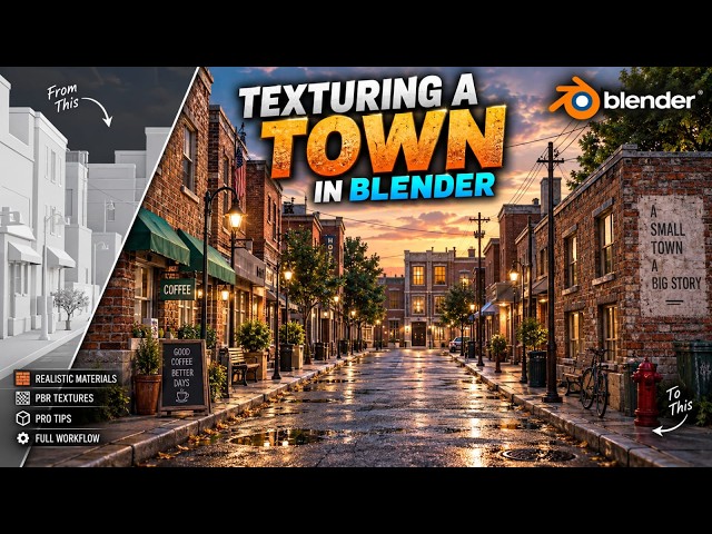 How to Texture a 3D Town in Blender | Complete Environment Workflow
