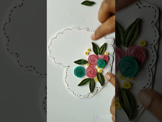 Vortex roses- heart shaped card shorts #paperquilling #cardcreations