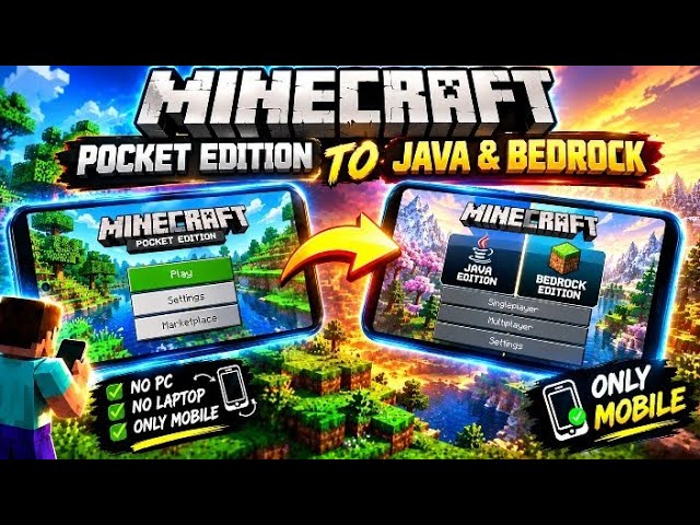 How to convert Minecraft PE to Java 😱 |  in Mobile in just 5 mins | phantom gamer