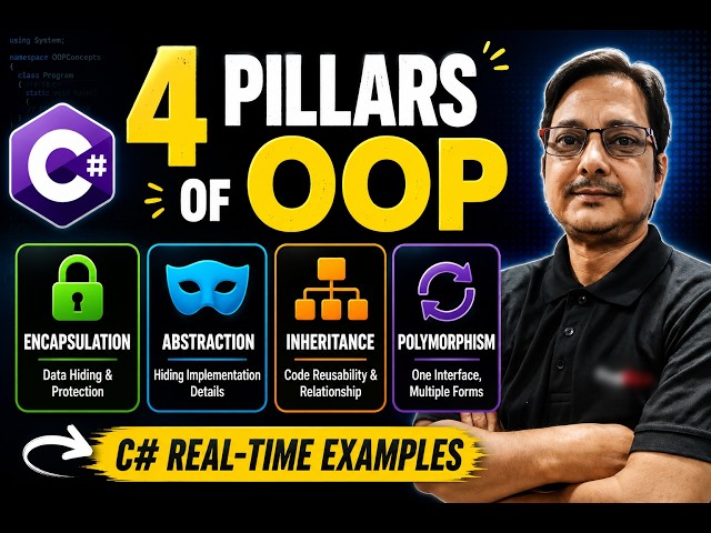 OOP Concepts in C# Explained | 4 Pillars with Real-Time Examples