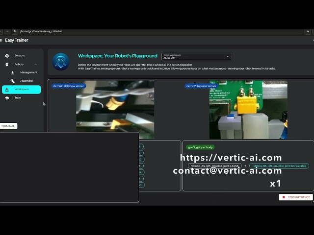 Learning-based cable harness insertion using Easy Trainer