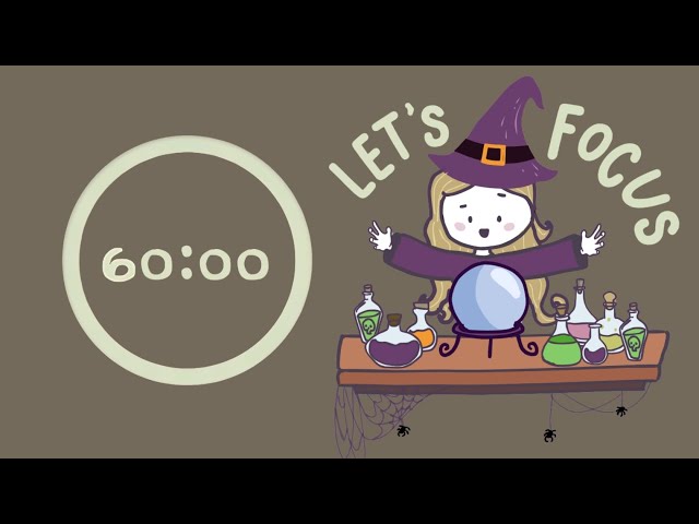 The Witch's Pomodoro 4x60min | ADHD | Let's get focused!