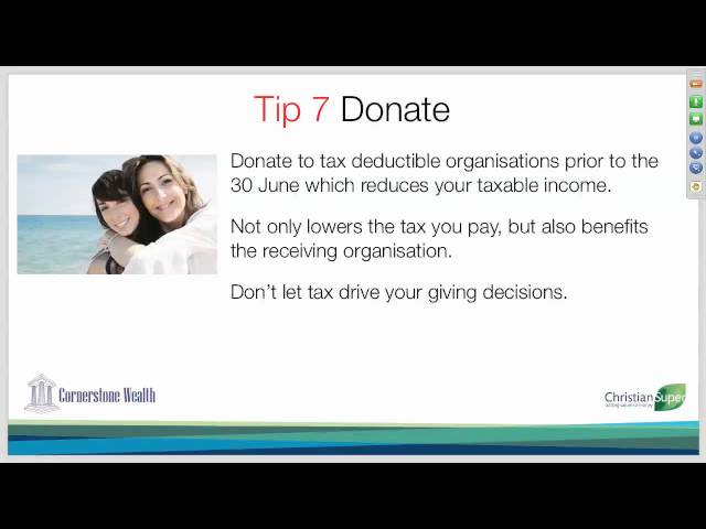 10 Top 10 Tax Tips 2012 - Tip 7 Donate