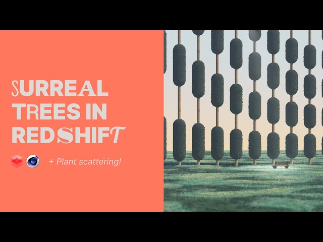 Surreal Tree Landscape in C4D Redshift (tutorial)