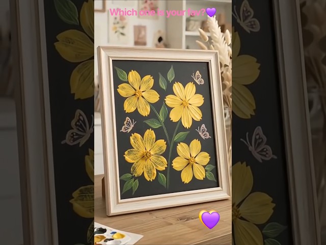 🌸 Beautiful One Stroke Flower Painting | Easy & Satisfying Art# #art #shorts