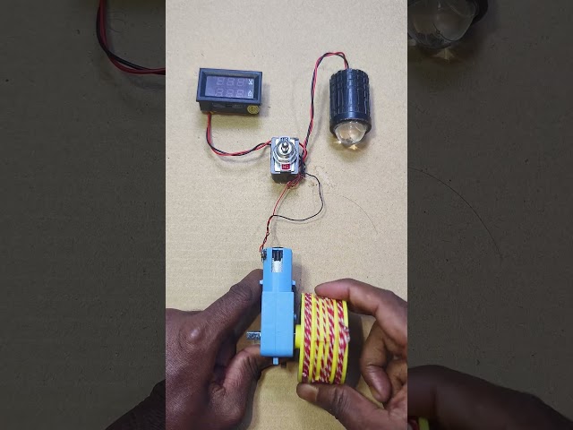 fog light & voltmeter with a metal gear motor #dcmotor #tech #project #diy #shorts