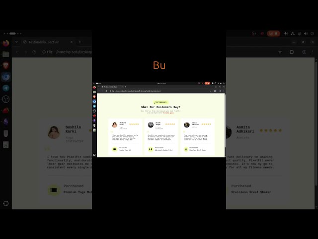Testimonial Cards with Star Ratings 🔥 #shorts #htmlcss #coding #design