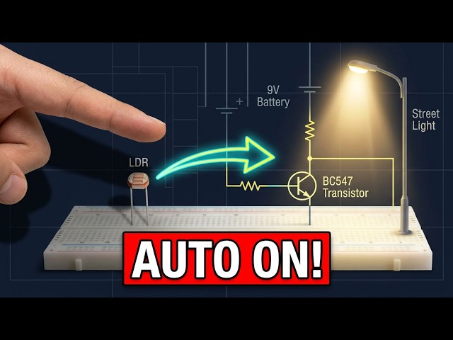 Automatic Street Light using LDR & Transistor — Turns ON at Night by Itself!