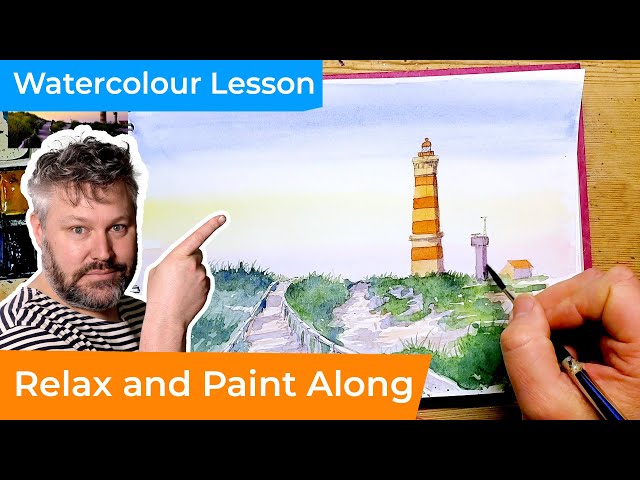 Step-by-step Watercolour Lighthouse Painting Lesson - Watch The Full Demonstration!