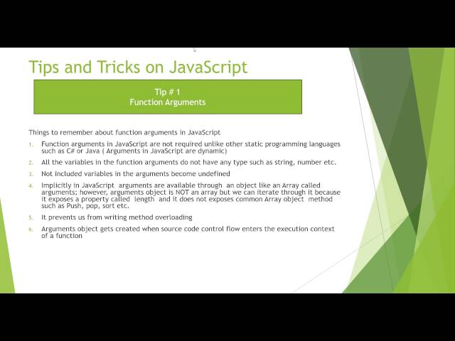 Tips And Tricks In JavaScript Part I