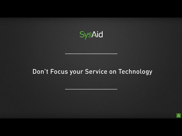Stuart Rance's ITSM Tip #4:   Don’t Focus Your Service on Technology