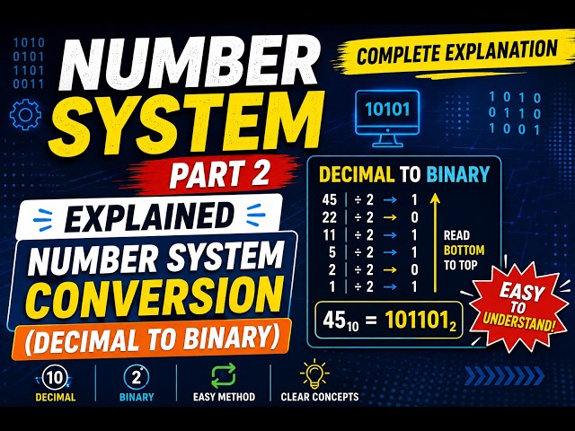Number System Part 2 | Decimal to Binary Conversion | Number System Conversion Explained