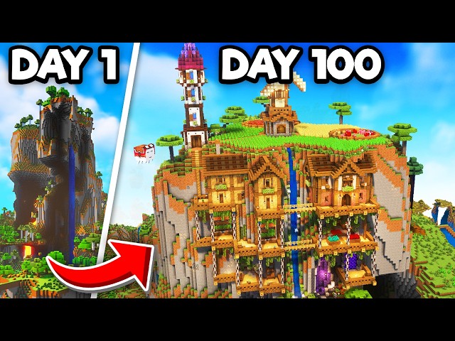 I Survived 100 Days ON A MOUNTAIN In Minecraft Hardcore!