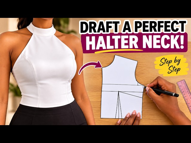 How to Draft a Perfect Halter Neck Bodice | Easy Pattern Drafting Tutorial