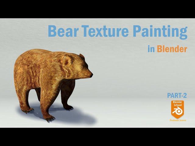 Bear texture painting in blender/animal/भालू