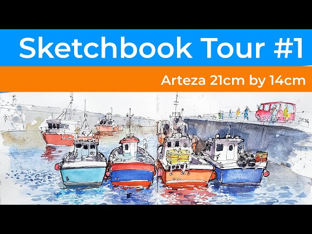 Sketchbook Tour #1 - Arteza - Line and Wash, Watercolour and Ink Art Play