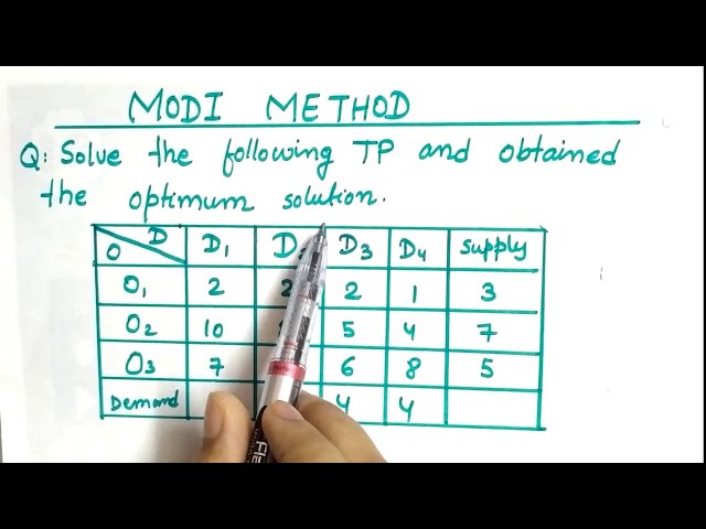 Lec-25 Modi Method Transportation Problem in hindi | Operation research  I  Modi Method Using Vam
