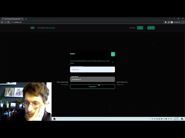 Trivial Security Account Registration