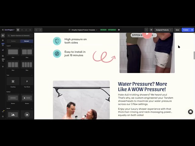 Engineered a high-performance, mobile-first Product Detail Page (PDP) using Gempages