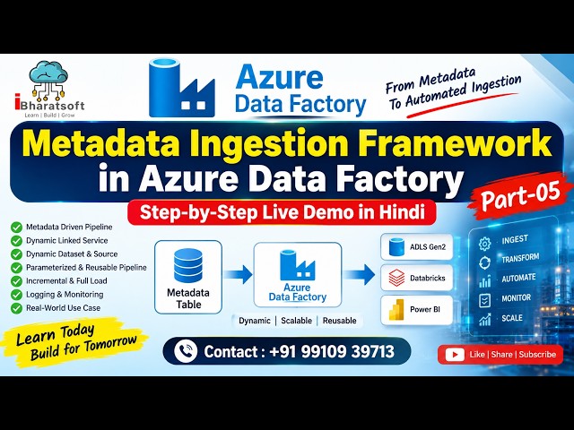 28. Metadata Ingestion Framework in Azure Data Factory | Step-by-Step Live Demo in Hindi (Part-05)