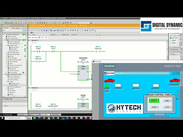 AUTOMATIC CAR WASHING SYSTEM | TIA V17 | TIA V18 | SIEMENS PLC AND HMI