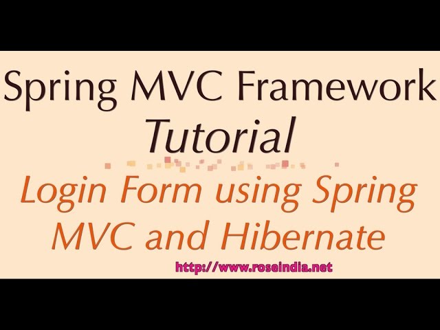 Login Form using Spring MVC and Hibernate