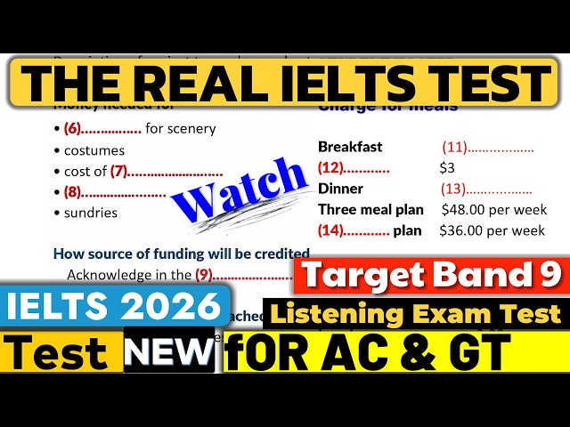 IELTS Listening Practice Test 2026 with Answers | 09.09.2026