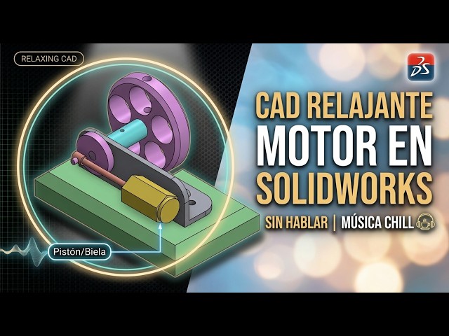 Relaxing CAD ☕ | Modeling a Micro Air Piston Engine in SolidWorks [No Talking / Chill Jazz]