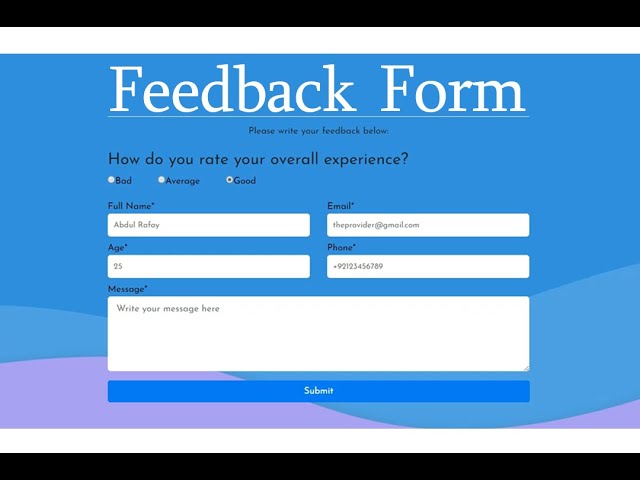 How to Create Feedback Form in HTML and CSS | Responsive Animated Feedback Page | Feedback Page