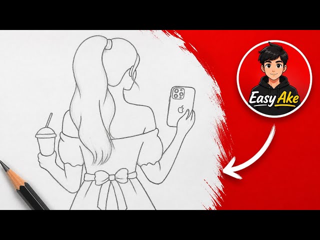 How to Draw a Beautiful Girl Holding Coffee | Easy Pencil Drawing Step by Step