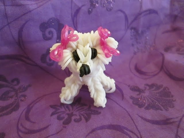 Rainbow Loom Bichon Frise Dog or Puppy Charm. 3-D CAGNOLINO /CANE 3D Con Elastici