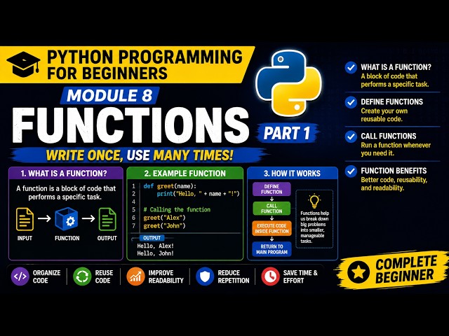 Python Programming for Beginners | Module 8 Part 1: Functions in Python