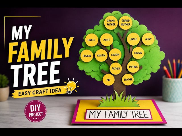How to make a Family Tree 3D Model | School Project Model | Family Tree | The4PillarsAcademy