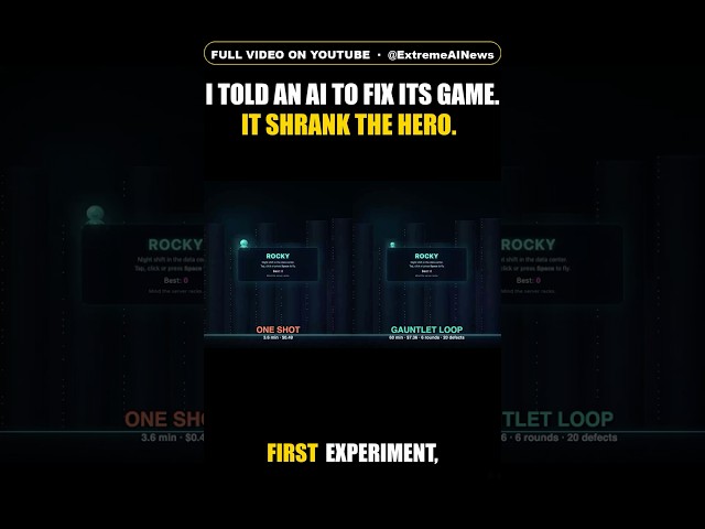 I Told an AI to Fix Its Game. It Shrank the Hero. #shorts