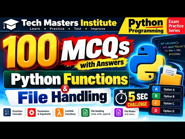 100 Python MCQs | Functions & File Handling | Questions with Answers | Hindi + English