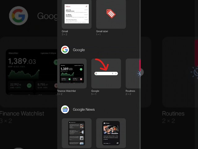 how to add Google quick search bar on home screen