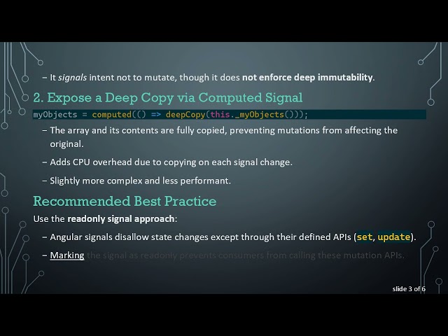 Best Practices for Exposing a Readonly Signal Array in Angular Services