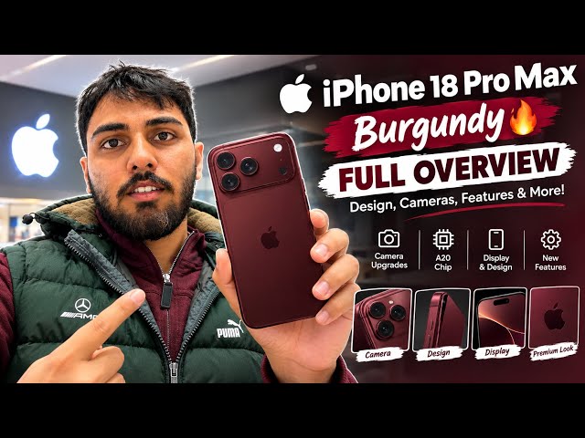 iPhone 18 Pro Max Burgundy 🔥 Full Overview – Design, Cameras, Features & More!