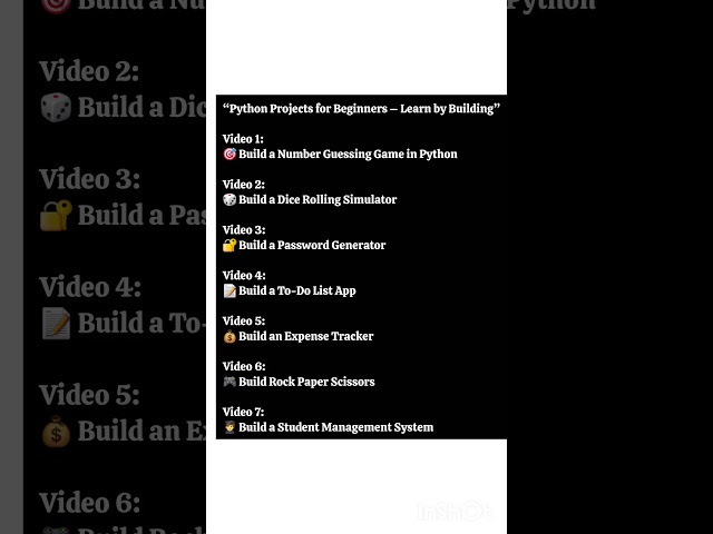 Top Python Projects for Beginners | Learn Python by Building Projects 🚀 #python