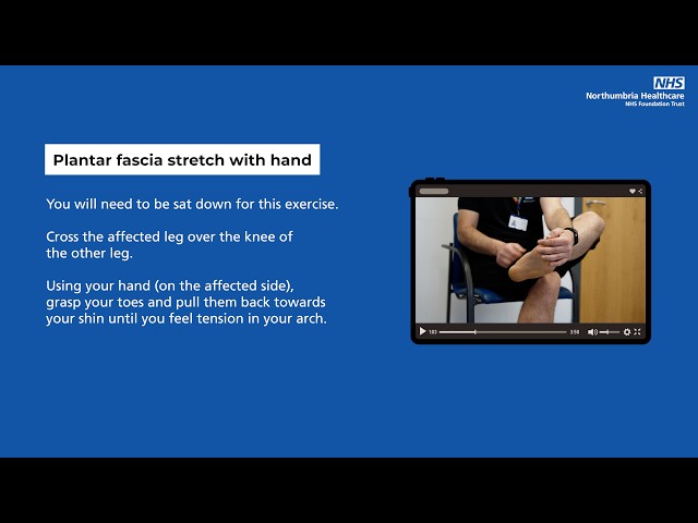 Plantar fascia stretch with hand
