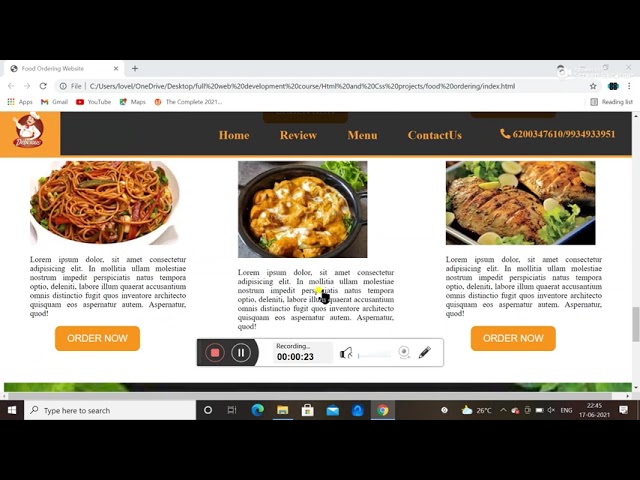 Awesome Restaurant Website - using only html and css || web project