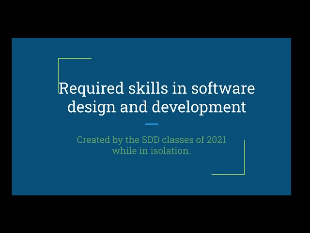 8.1.1 Required skills in software development